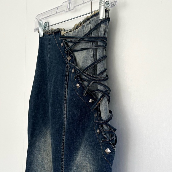 Dolls Kill Current Mood Misunderstood Tendencies Maxi Denim Skirt Size XXS - Picture 11 of 16